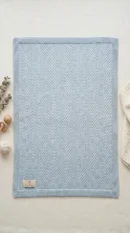 Lullul Essentials - 100% Organic Cotton Cloud Blue Knit Baby Blanket