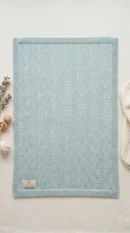 Lullul Essentials - 100% Organic Cotton Sprout Green Knit Baby Blanket
