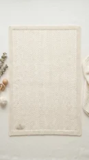 Lullul Essentials - 100% Organic Cotton Soft Cream Knit Baby Blanket
